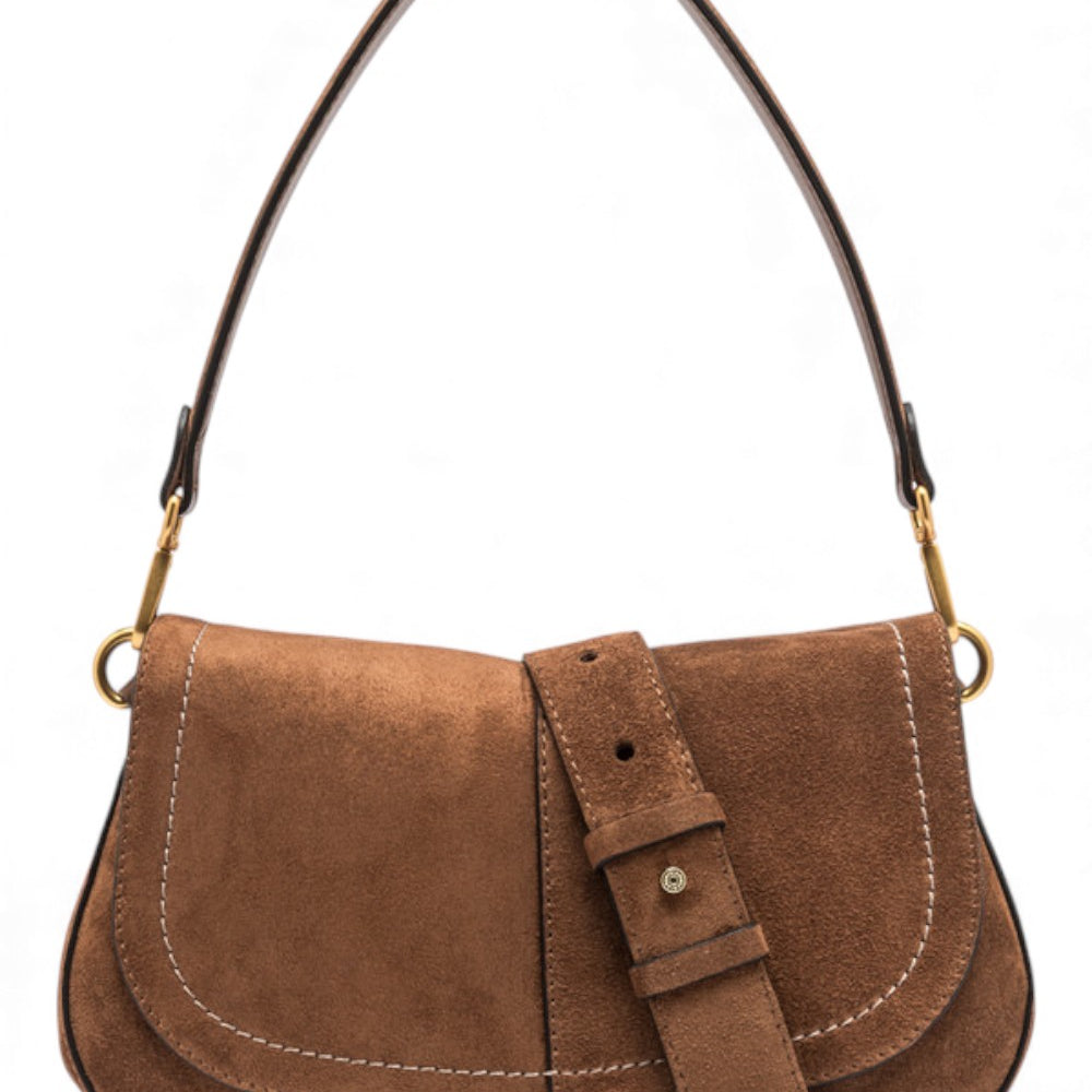 Borsa Helena Round camoscio cognac 