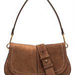 Borsa Helena Round camoscio cognac 