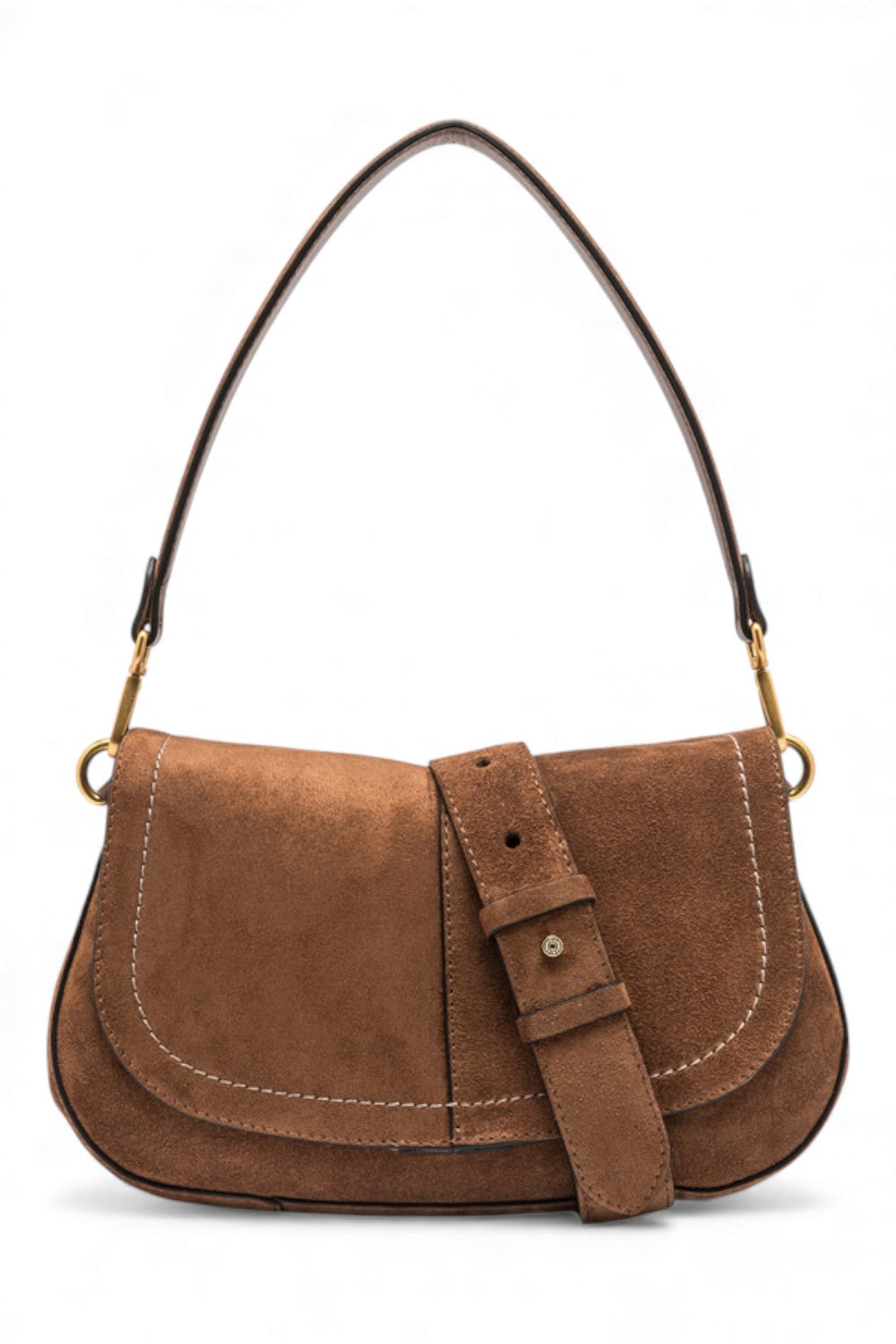 Borsa Helena Round camoscio cognac 