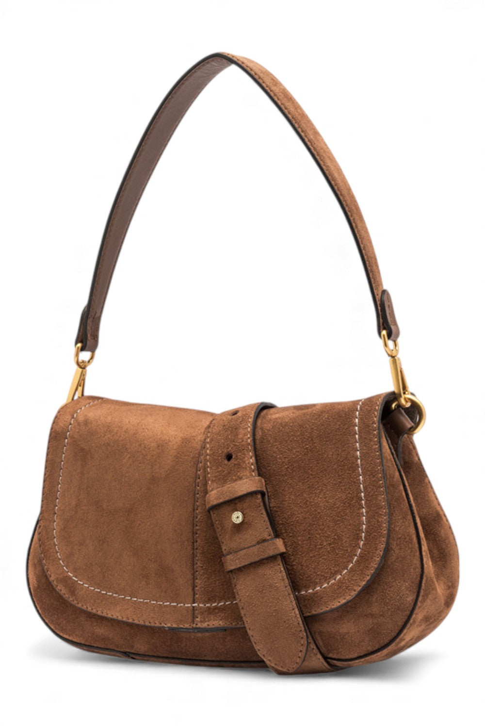 Borsa Helena Round camoscio cognac 