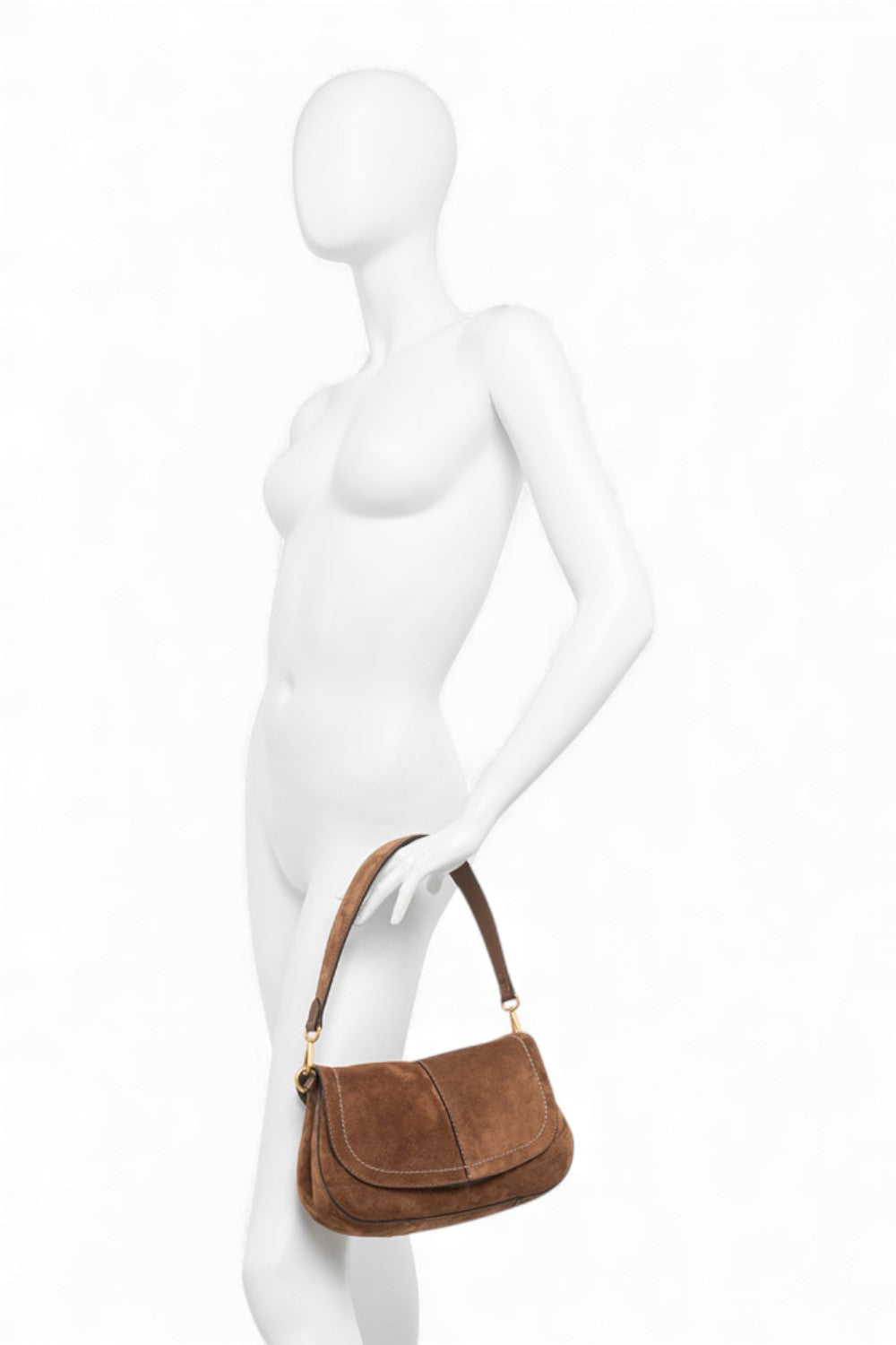 Borsa Helena Round camoscio cognac 