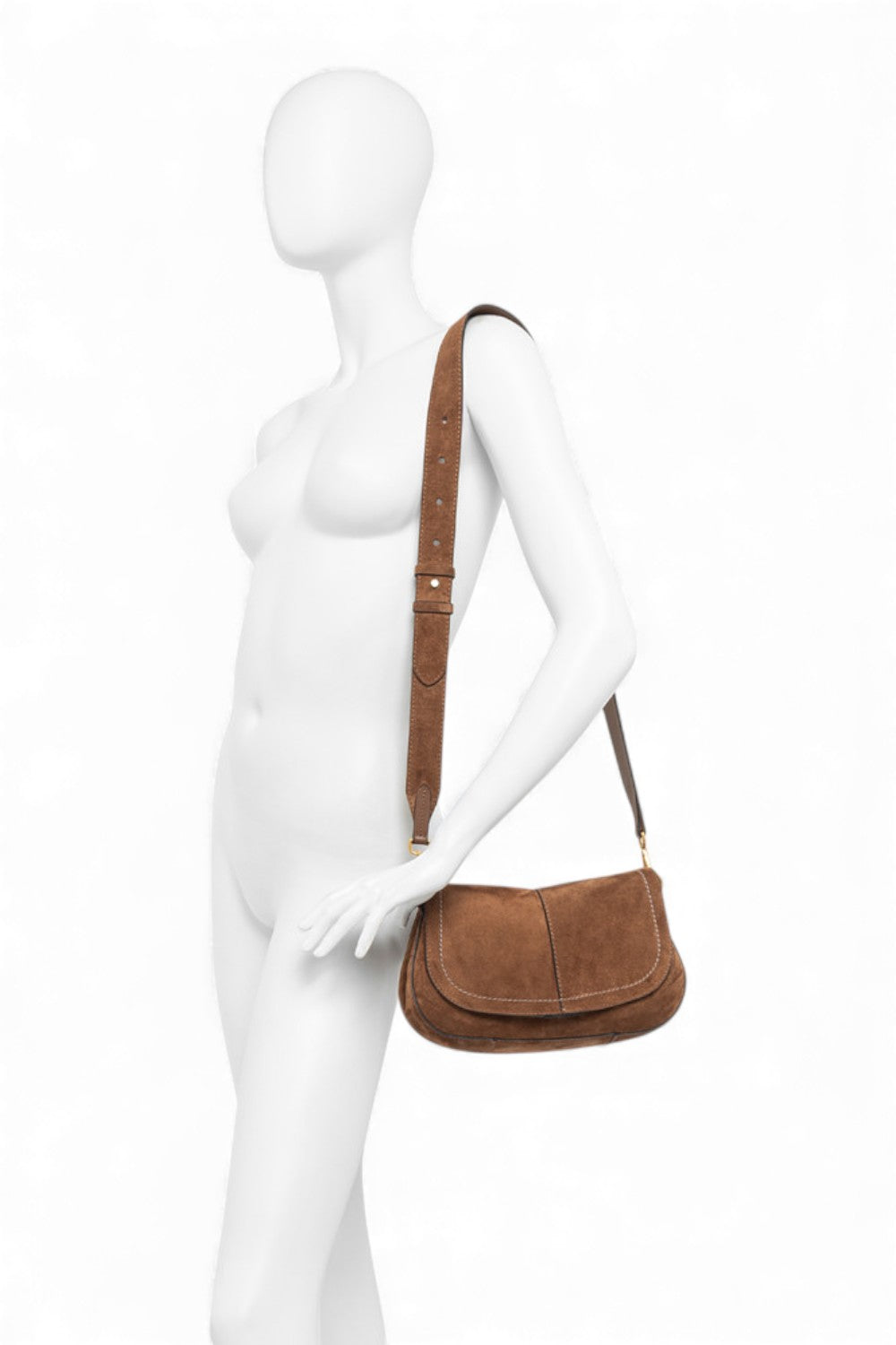 Borsa Helena Round camoscio cognac 