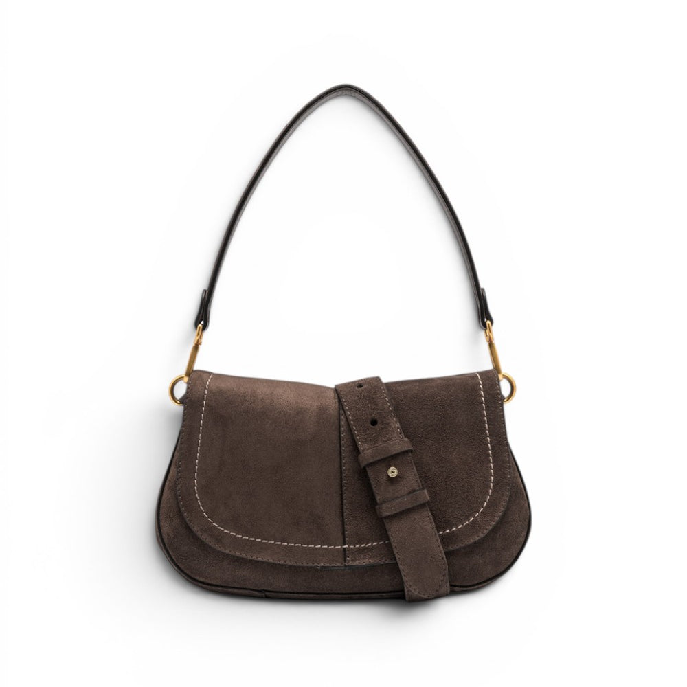 Borsa Helena Round camoscio moka 