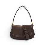 Borsa Helena Round camoscio moka 