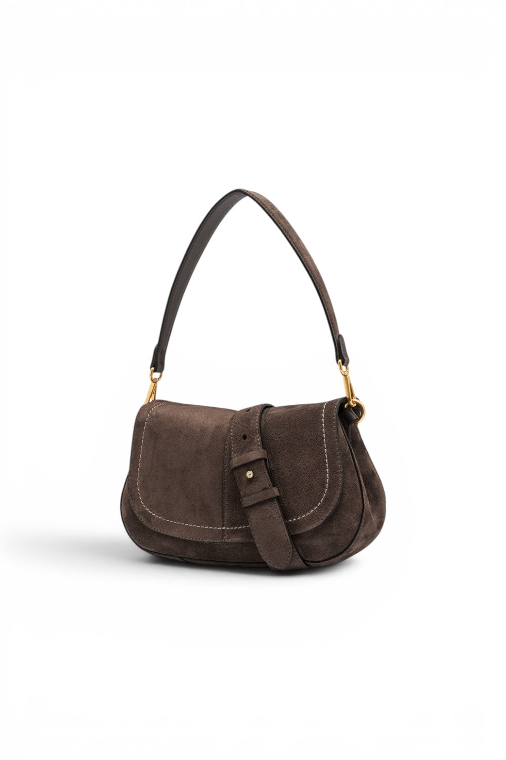 Borsa Helena Round camoscio moka 