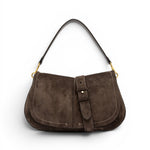 Borsa Helena Round grande camoscio moka 
