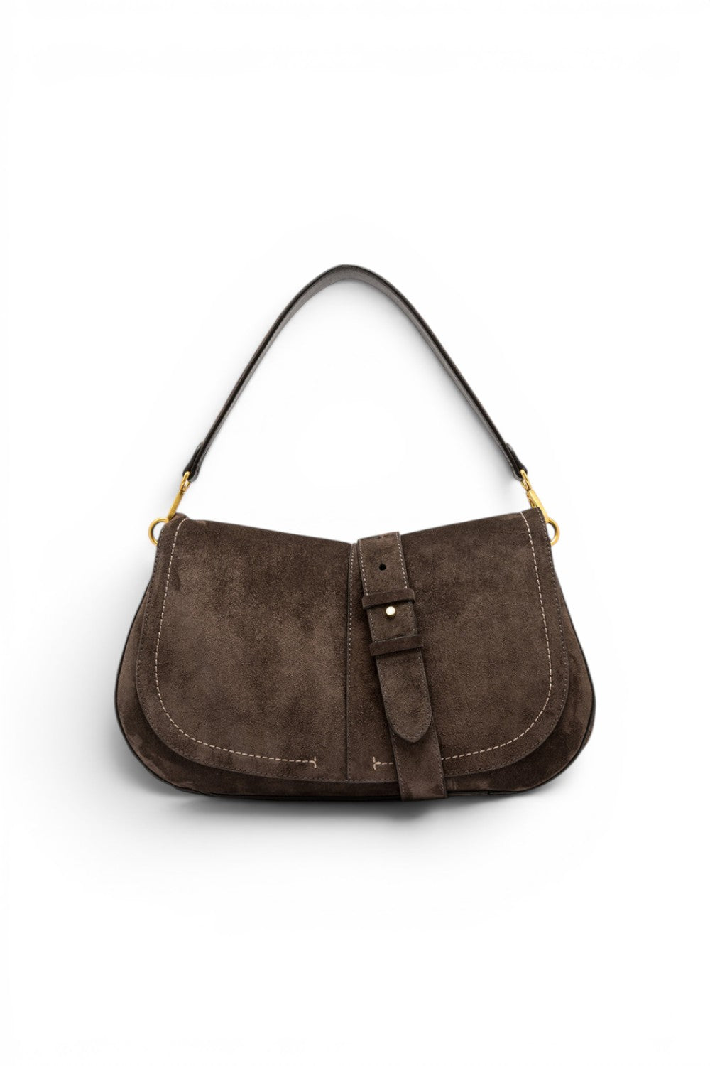Borsa Helena Round grande camoscio moka 