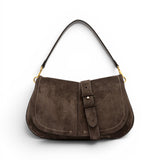 Borsa Helena Round grande camoscio moka 