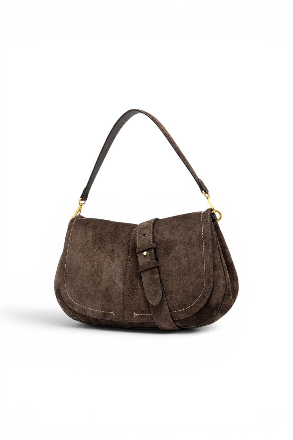 Borsa Helena Round grande camoscio moka 