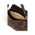 Borsa Helena Round grande camoscio moka 