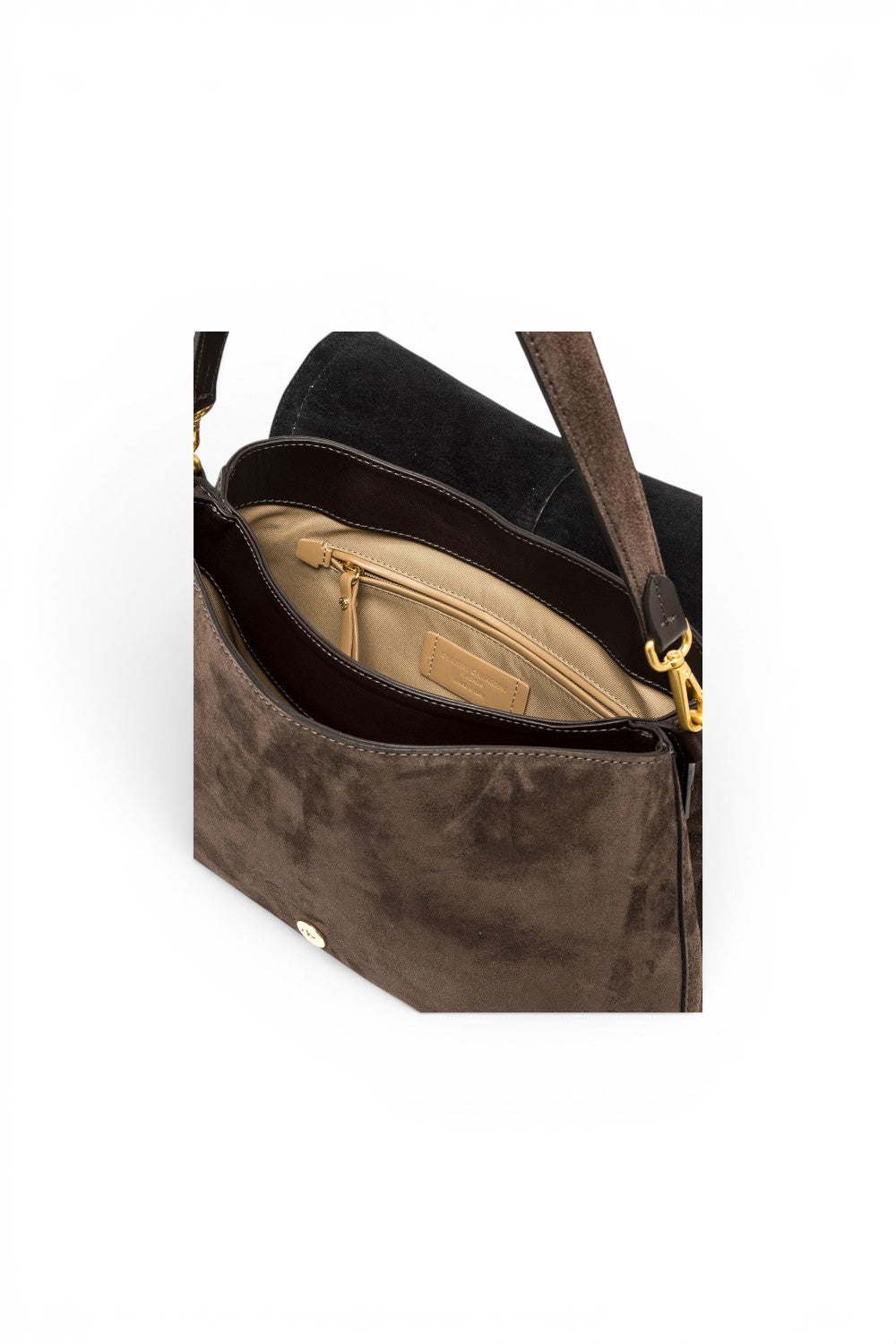 Borsa Helena Round grande camoscio moka 