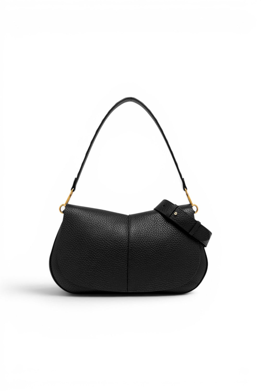 Borsa Helena Round grande pelle nera 