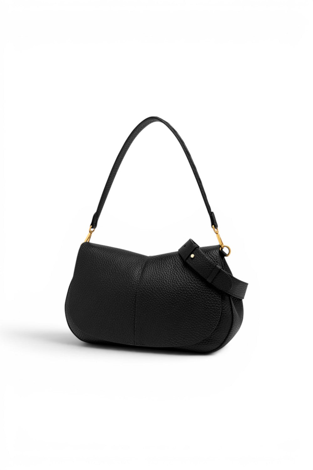Borsa Helena Round grande pelle nera 