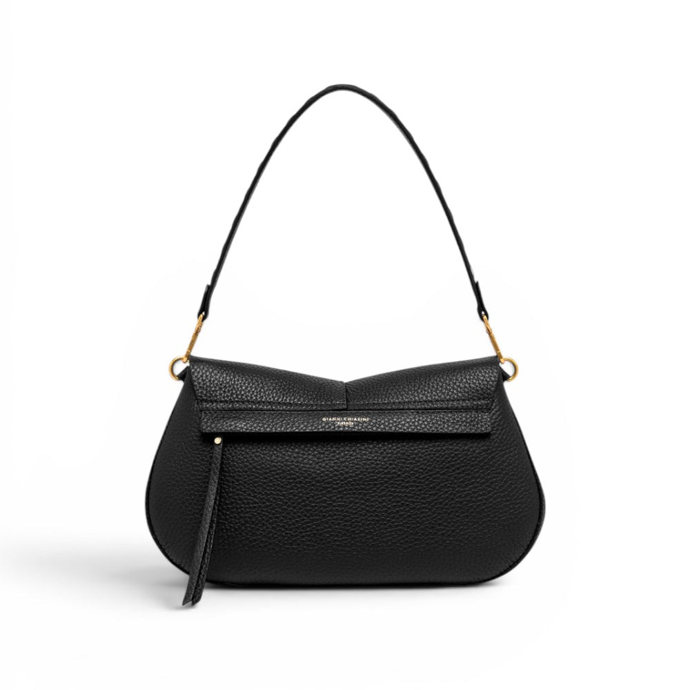 Borsa Helena Round grande pelle nera 