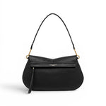 Borsa Helena Round grande pelle nera 
