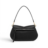 Borsa Helena Round grande pelle nera 