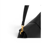 Borsa Helena Round grande pelle nera 