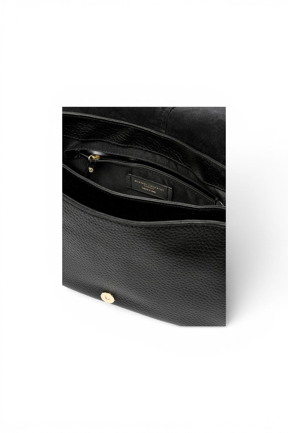 Borsa Helena Round grande pelle nera 