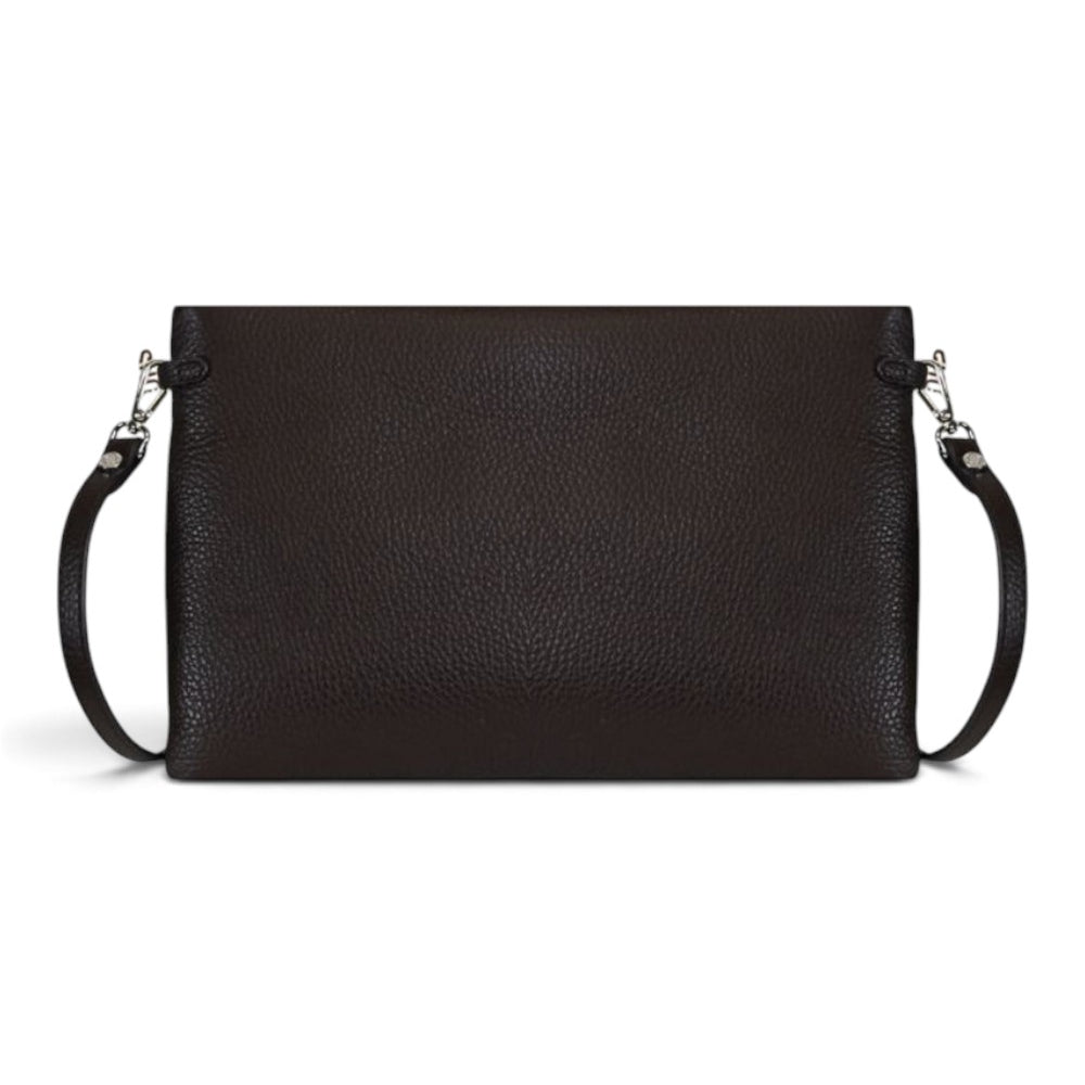 Borsa pochette Hermy pelle espresso 