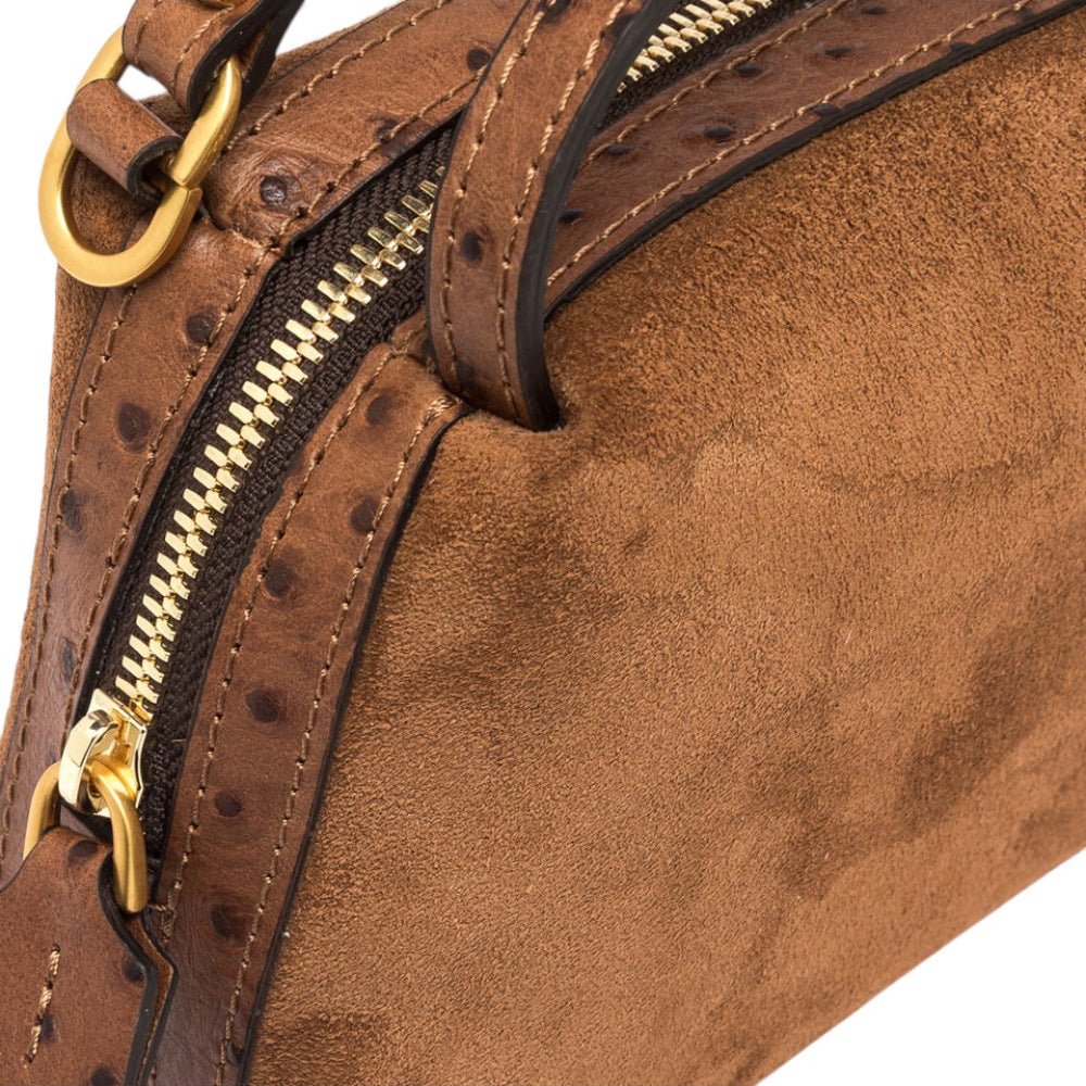 Borsa tracolla Alifa mini suede cognac 