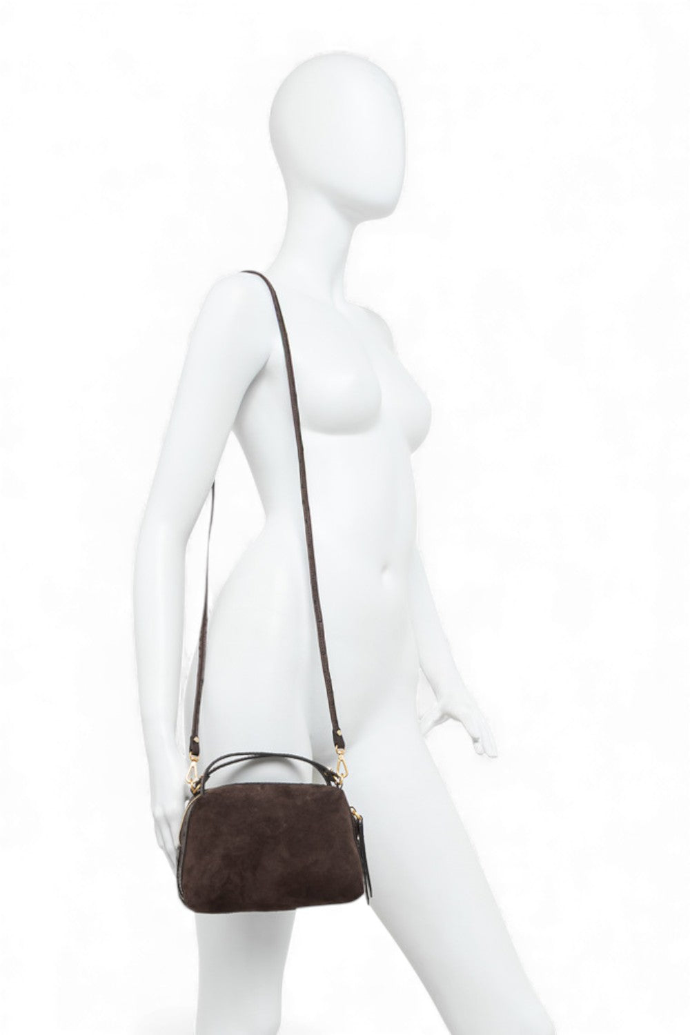 Borsa tracolla Alifa mini suede cognac 
