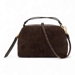 Borsa tracolla Alifa mini suede moka<BR/> 