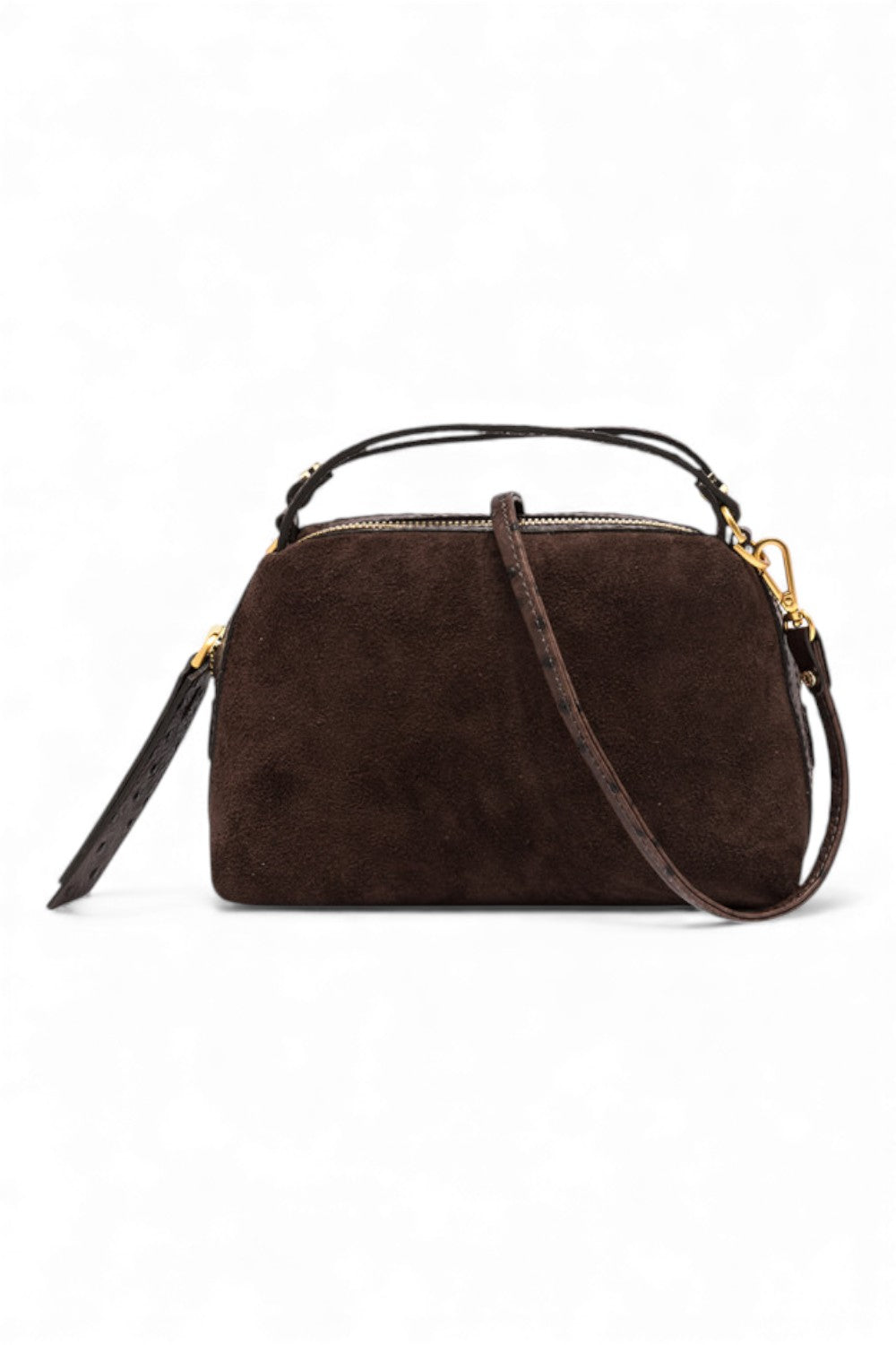 Borsa tracolla Alifa mini suede moka<BR/> 