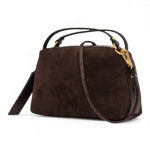 Borsa tracolla Alifa mini suede moka<BR/> 