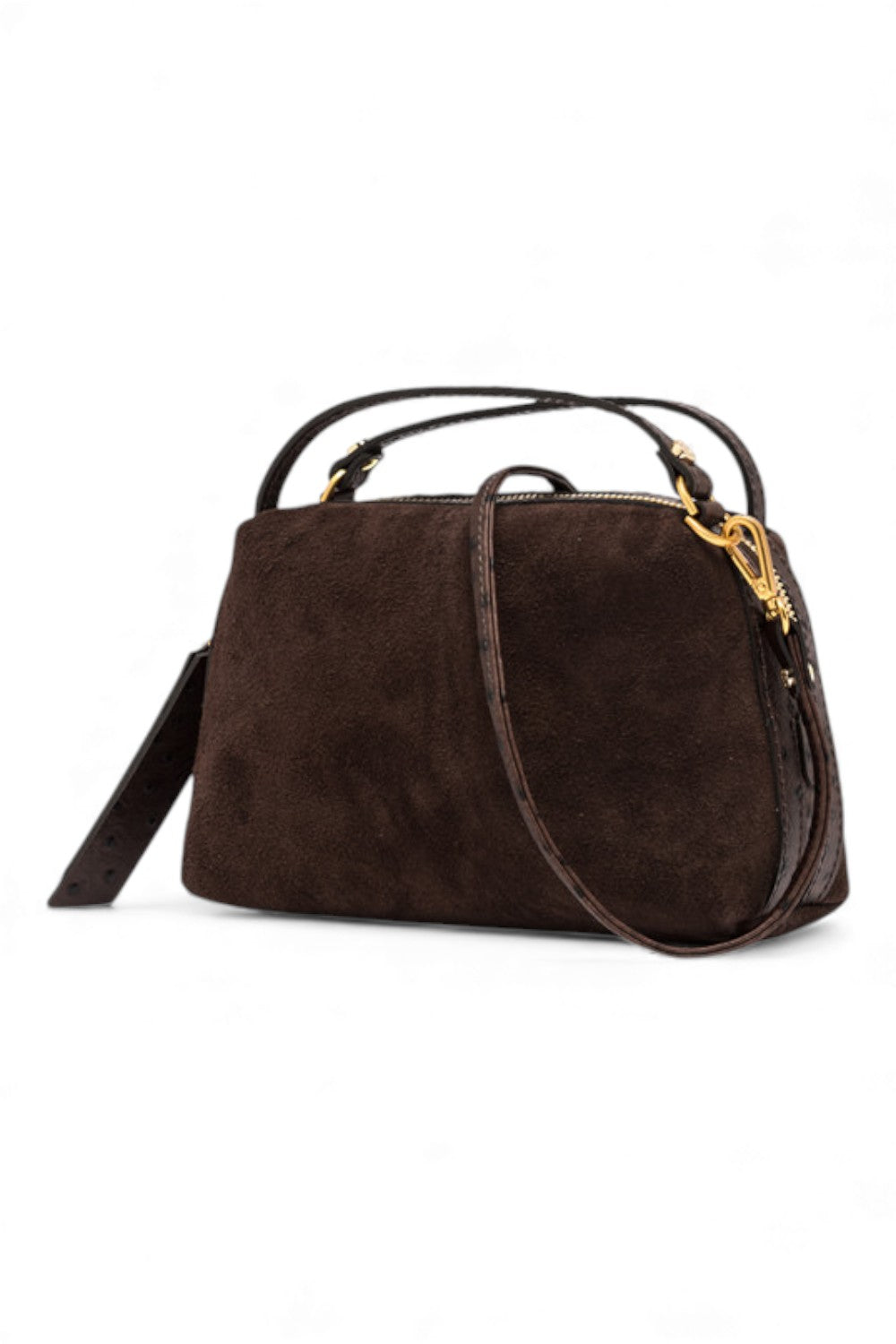 Borsa tracolla Alifa mini suede moka<BR/> 