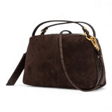 Borsa tracolla Alifa mini suede moka<BR/> 