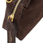 Borsa tracolla Alifa mini suede moka<BR/> 