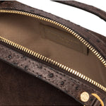 Borsa tracolla Alifa mini suede moka<BR/> 