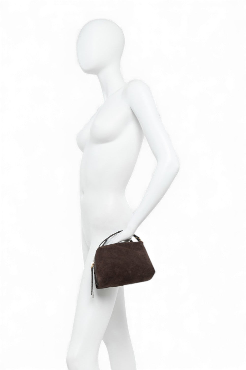 Borsa tracolla Alifa mini suede moka<BR/> 