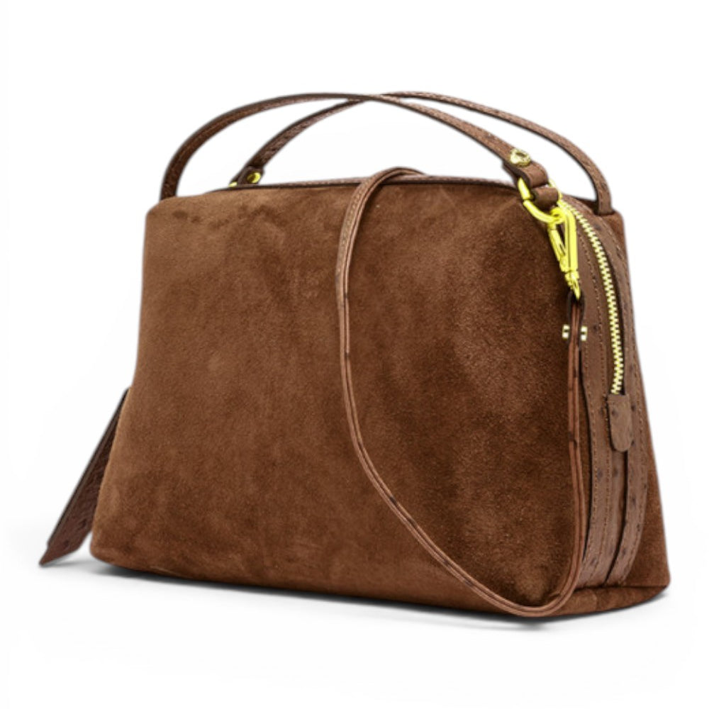 Borsa tracolla Alifa suede cognac 