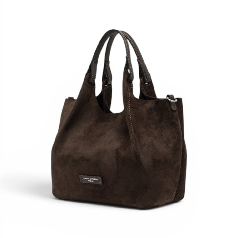 Borsa media Dua suede moka 