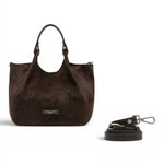 Borsa media Dua suede moka 