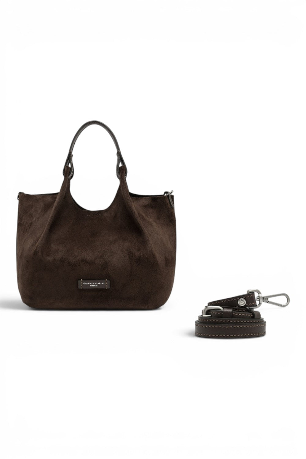 Borsa media Dua suede moka 