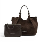 Borsa media Dua suede moka 