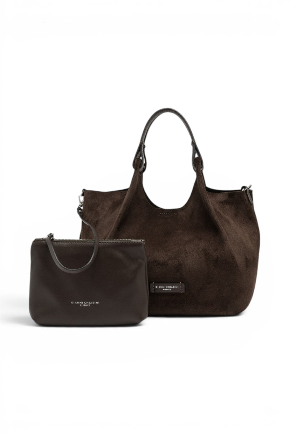 Borsa media Dua suede moka 