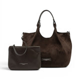 Borsa media Dua suede moka 