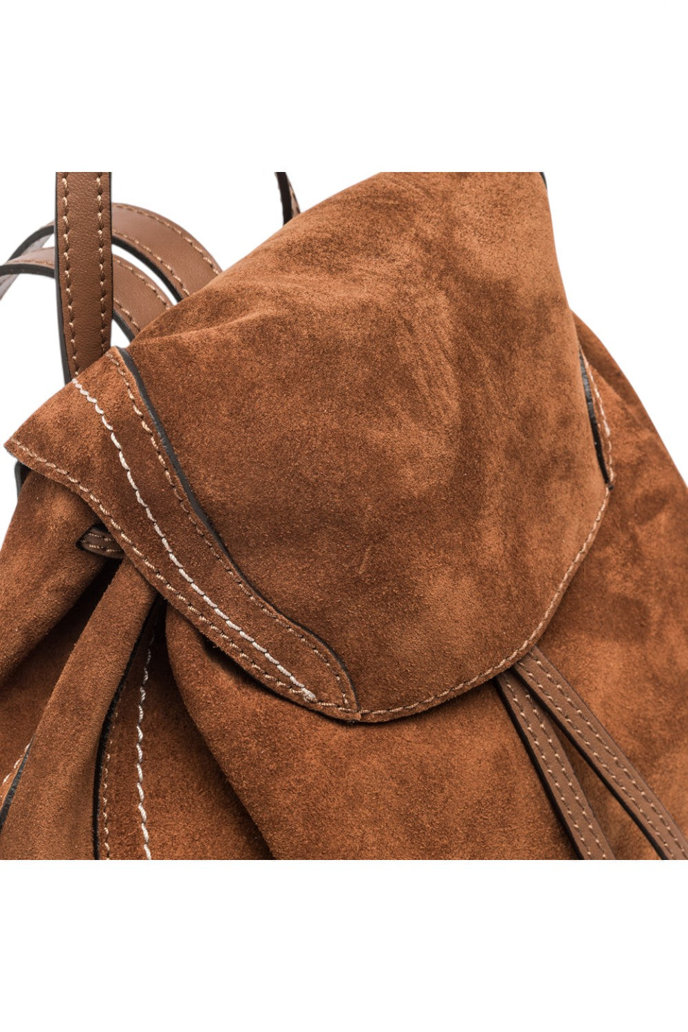 Borsa zaino Violette suede cognac 