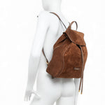 Borsa zaino Violette suede cognac 