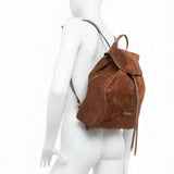 Borsa zaino Violette suede cognac 