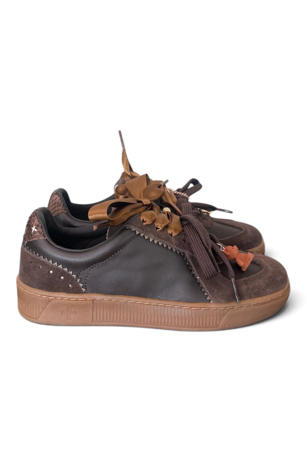 Sneaker donna Gioplus linea blue pelle testa di moro 
