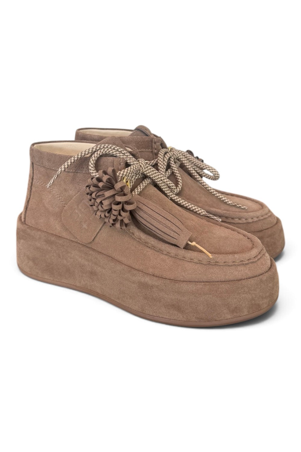 Polacco donna Gioplus Lola suede tortora zeppa platform 