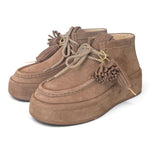 Polacco donna Gioplus Lola suede tortora zeppa platform 