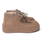 Polacco donna Gioplus Lola suede tortora zeppa platform 