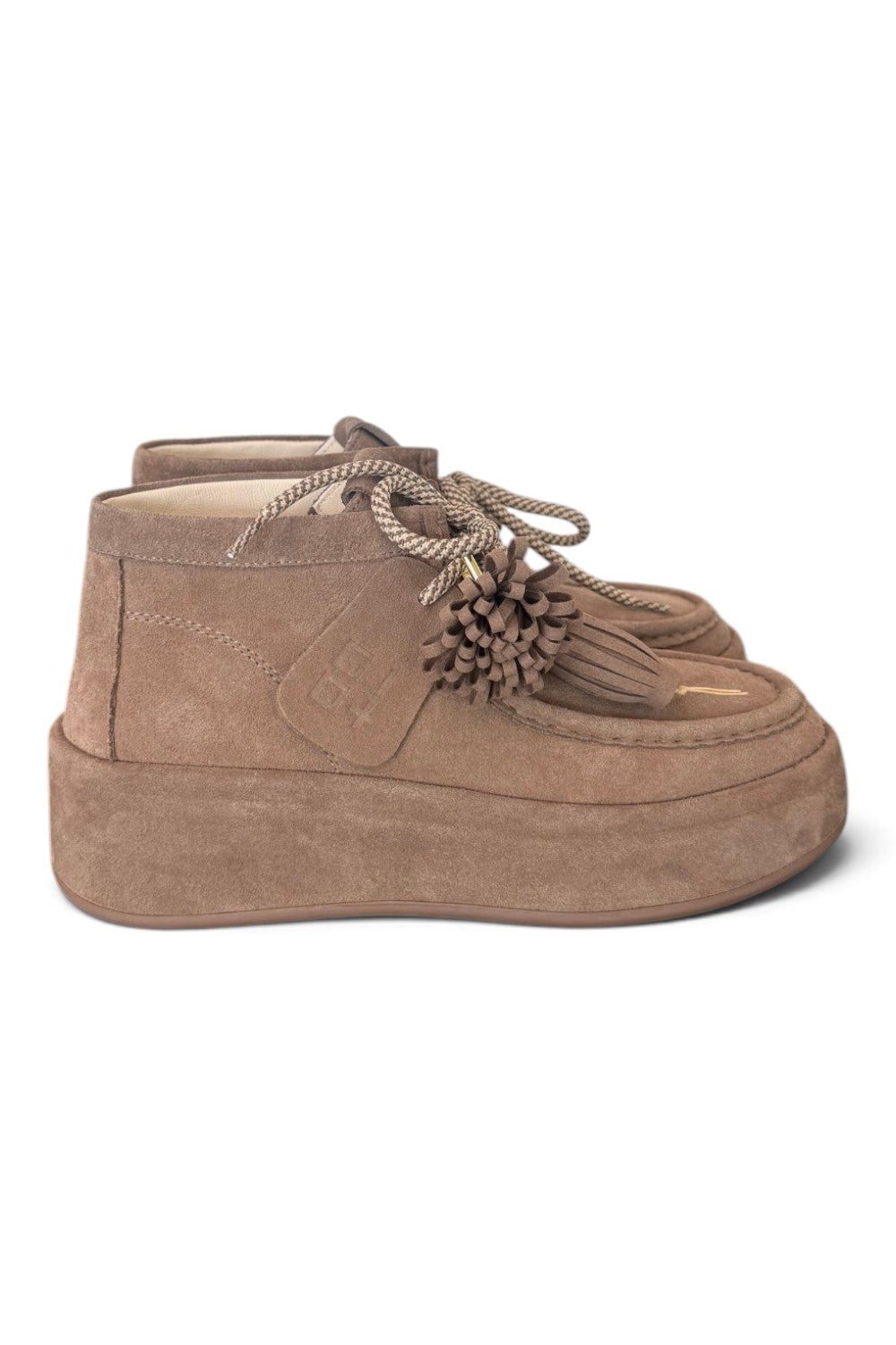 Polacco donna Gioplus Lola suede tortora zeppa platform 