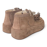 Polacco donna Gioplus Lola suede tortora zeppa platform 
