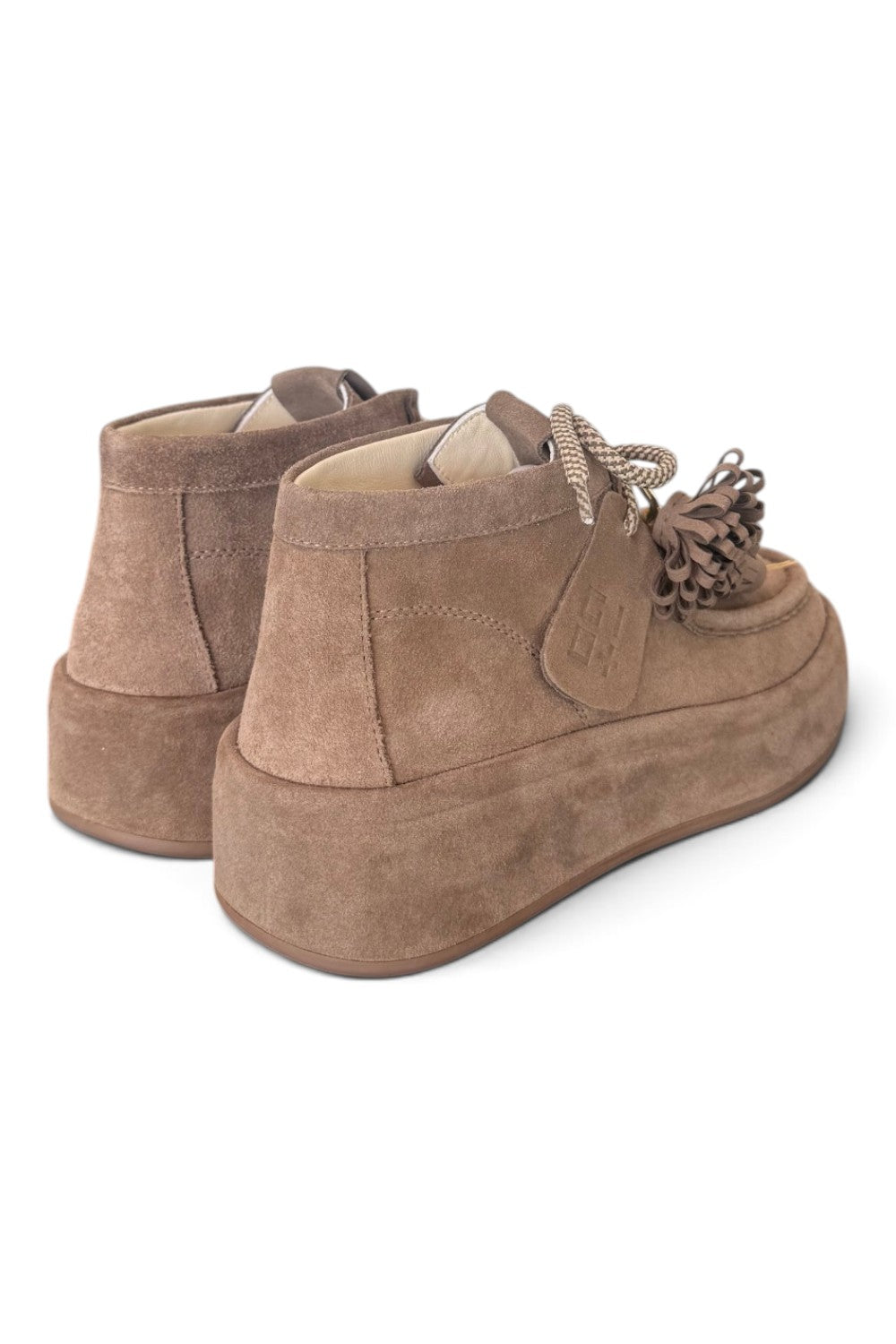 Polacco donna Gioplus Lola suede tortora zeppa platform 
